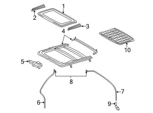 2006 Toyota Highlander Sunroof Drain Hose Diagram for 63247-48040