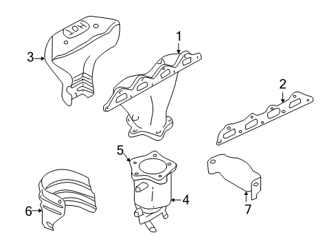 2006 Kia Amanti Exhaust Manifold Exhaust Manifold Assembly, Right Diagram for 28510-39655