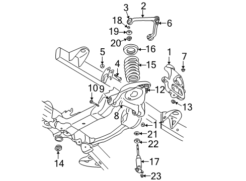 2003 Dodge Ram 2500 Front Suspension Components, Lower Control Arm, Upper Control Arm, Stabilizer Bar Bolt-HEXAGON Head Diagram for 6507146AA