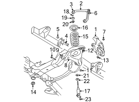 2005 Dodge Ram 3500 Front Suspension Components, Lower Control Arm, Upper Control Arm, Stabilizer Bar Lower Control Arm Diagram for 52106767AG