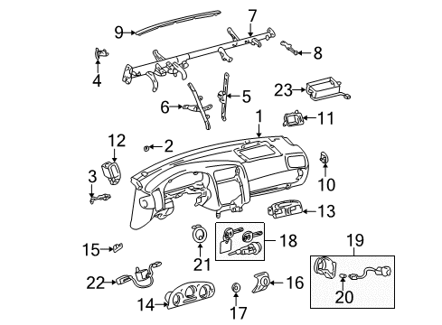 2004 Lexus GS300 Cluster & Switches, Instrument Panel Coil, Transponder Key Diagram for 89782-30010