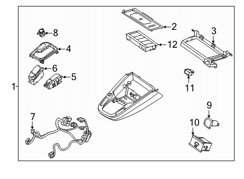 2020 Kia Soul Ignition Lock Button Start Swtich Assembly Diagram for 93500K0000