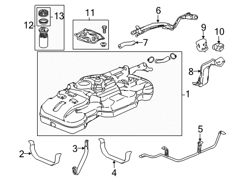 2010 Honda Element Fuel Supply Module Assembly, Fuel Pump Diagram for 17045-SCV-A30