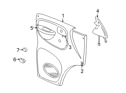 1998 Dodge B1500 Interior Trim - Door Pad-ARMREST Diagram for 5GC13RK5AA