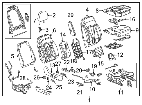 2019 Buick Envision Passenger Seat Components Seat Cushion Pad Diagram for 84023045