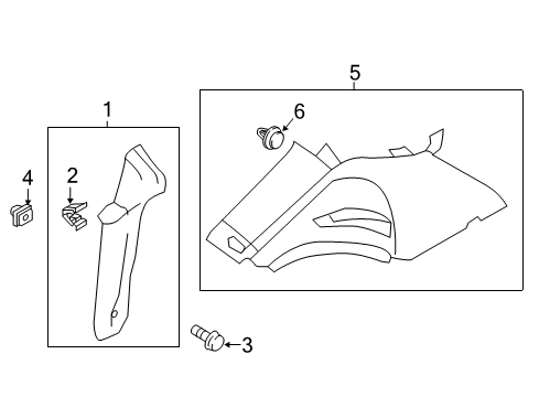 2017 Ford C-Max Interior Trim - Quarter Panels Pillar Trim Diagram for DM5Z-5852019-AA