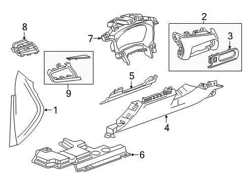 2018 Buick Enclave Cluster & Switches, Instrument Panel Cluster Bezel Diagram for 84332628