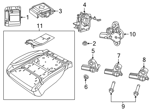 2022 Ram 1500 Air Bag Components Sensor-Acceleration Diagram for 68284053AA