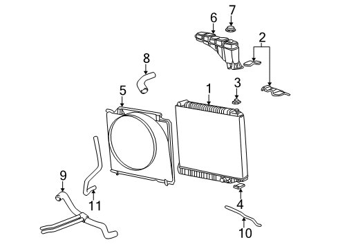 2007 Ford F-250 Super Duty Radiator & Components Radiator Assembly Diagram for 6C3Z-8005-DA