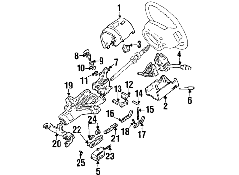 1998 Mercury Mountaineer Switches Turn Signal & Hazard Switch Diagram for YL5Z-13K359-BAA