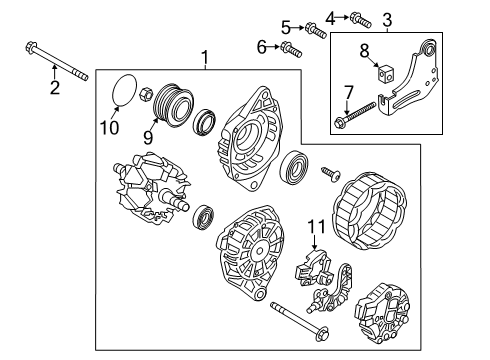 2021 Hyundai Veloster Alternator Regulator Assembly-GENER Diagram for 3737003BA0