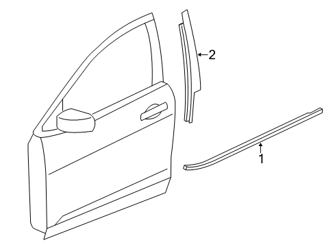 2016 Chrysler 200 Exterior Trim - Front Door WEATHERSTRIP-Door Belt Outer Diagram for 68159997AC