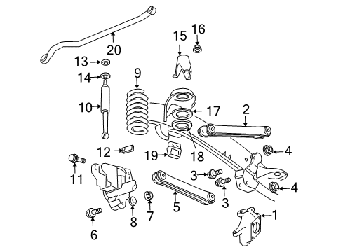 2012 Ram 2500 Front Suspension Components, Lower Control Arm, Upper Control Arm, Stabilizer Bar Front Coil Spring Diagram for 68050569AA