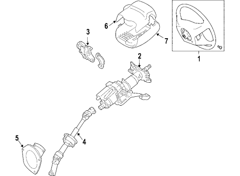 2007 Toyota Avalon Steering Column & Wheel, Steering Gear & Linkage Column Assembly Diagram for 45250-AC021