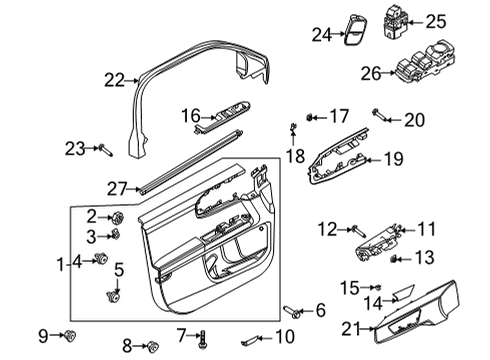 2021 Ford Bronco Sport Rear Door Window Switch Diagram for LB5Z-14529-AB