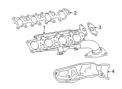 2015 Toyota Tundra Exhaust Manifold Exhaust Manifold Diagram for 17140-38040