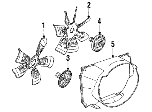 1994 Ford Crown Victoria Cooling System, Radiator, Water Pump, Cooling Fan Fan Clutch Diagram for F4VY8A616B