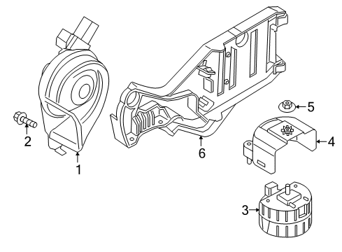 2017 BMW i3 Horn Anti-Theft Alarm Control Unit Diagram for 65759493759