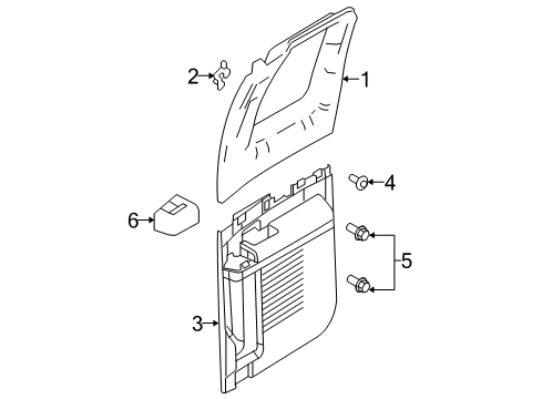 2008 Ford F-350 Super Duty Interior Trim - Rear Door Trim Bezel Diagram for 7C3Z-2860220-AA