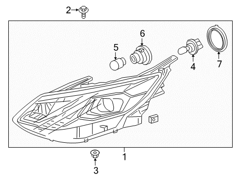 2019 Chevrolet Volt Bulbs Composite Assembly Diagram for 84398990