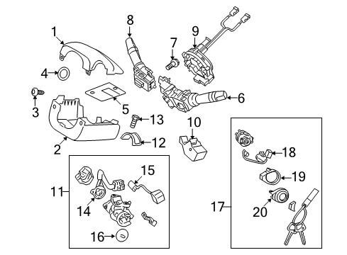 2016 Hyundai Genesis Coupe Shroud, Switches & Levers Body & Switch Assembly-Steering & IGNTION Diagram for 81910-3S300