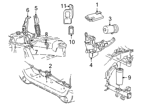 2001 Ford Expedition Auto Leveling Components Compressor Diagram for 1L1Z-5319-AA