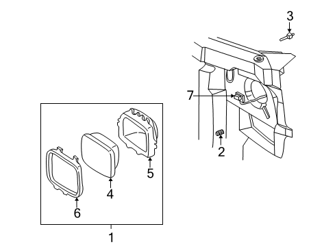 2009 GMC Savana 3500 Headlamps Composite Assembly Diagram for 15879433