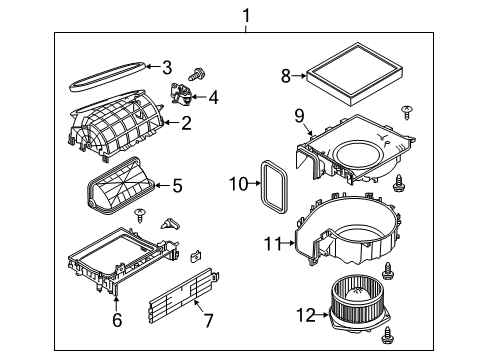 2020 Infiniti Q50 Blower Motor & Fan Case-Blower Diagram for 27235-4GF1A