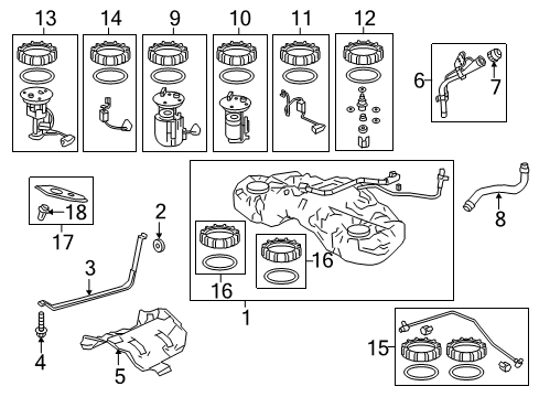 2018 Acura TLX Fuel Supply Control Unit, Fuel Pump Diagram for 37720-5G0-A01