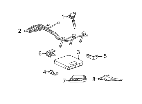 2002 Toyota Tundra Powertrain Control ECM Diagram for 89661-0C351-84