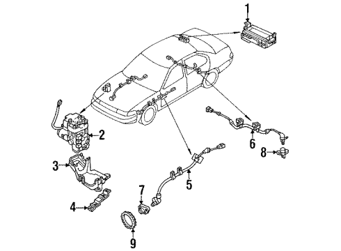 1990 Nissan Stanza Anti-Lock Brakes Anti Skid Actuator Assembly Diagram for 47600-65E00