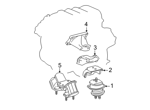 2010 Lexus SC430 Engine & Trans Mounting Stabilizer, Engine Mounting Diagram for 12381-50140