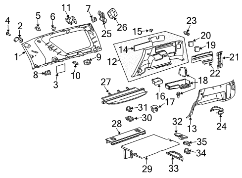 Diagram for 2009 Toyota 4Runner Interior Trim - Quarter Panels 