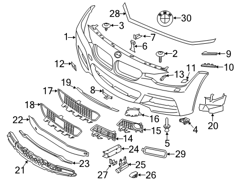 2015 BMW ActiveHybrid 3 Front Bumper Side Marker Light, Right Diagram for 63147847206