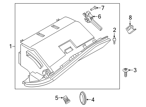2022 Toyota GR Supra Glove Box Damper Diagram for 55054-WAA01
