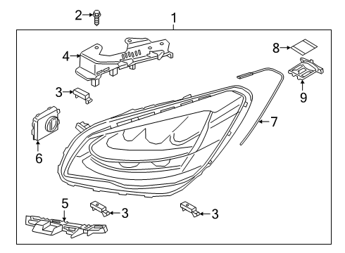 2019 Kia K900 Headlamps Strip-HEADLAMP, RH Diagram for 92170J6020