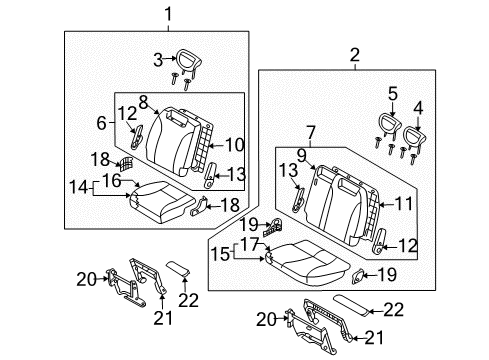 2006 Kia Sedona Rear Seat Components Cover Assembly-Seat Recliner, RH Diagram for 89270-4D120-CS