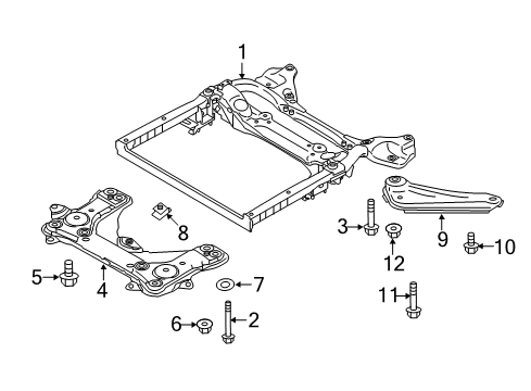 2016 Infiniti Q70L Suspension Mounting - Front Nut Diagram for 54588-JK01A