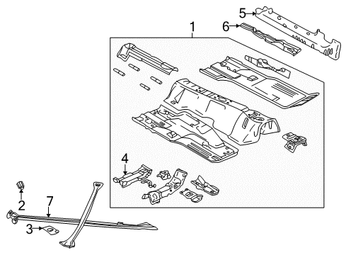 2004 Ford Thunderbird Floor Front Floor Pan Diagram for 3W6Z-7611135-AA