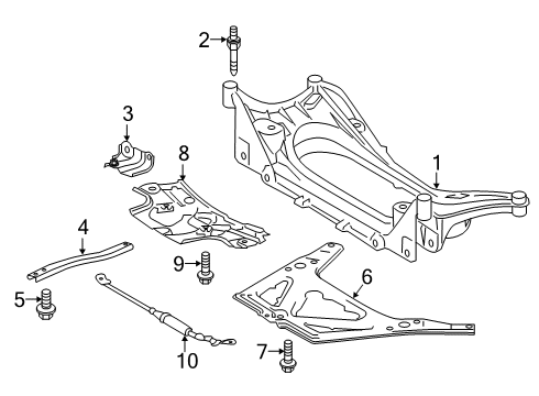 2019 Lexus RC F Suspension Mounting - Front DAMPER, Suspension T Diagram for 48691-30020