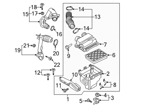 2020 Lincoln Continental Air Intake Inlet Duct Diagram for GD9Z-9C675-A