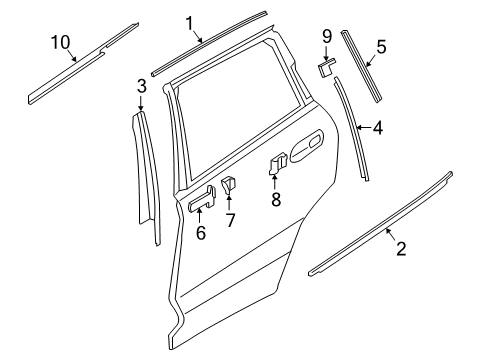 2021 BMW X7 Exterior Trim - Rear Door TRIM WINDOW GUIDE RAIL REAR Diagram for 51357429415