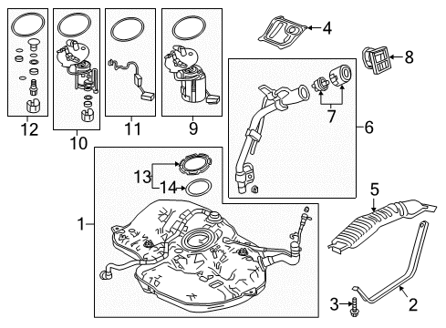 2019 Honda Civic Fuel Supply Tank Set, Fuel Diagram for 17044-TEG-A02