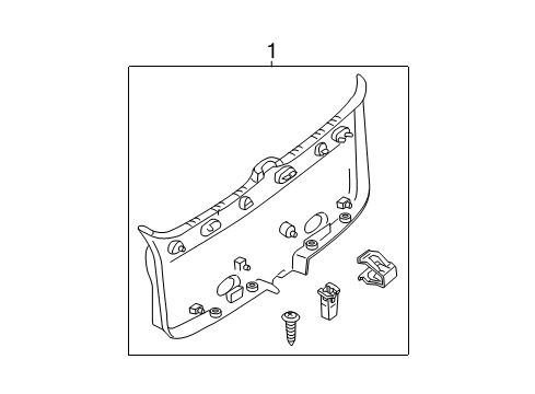 2008 Ford Escape Interior Trim - Lift Gate Lift Gate Trim Diagram for 8L8Z-7846404-AC