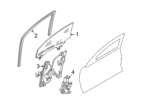 2006 Infiniti G35 Front Door Glass Run Rubber-Front Door, LH Diagram for 80331-AL51A