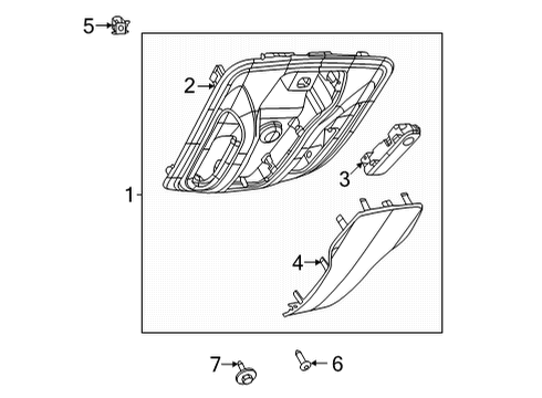 2021 Chrysler Pacifica Overhead Console Console-Overhead Diagram for 6EY71PD2AC