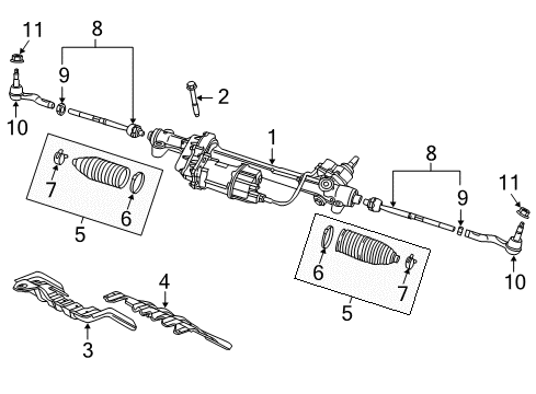 2016 Chevrolet Caprice Steering Column & Wheel, Steering Gear & Linkage Inner Tie Rod Diagram for 92274700