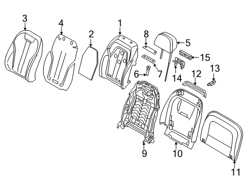 2021 BMW 745e xDrive Passenger Seat Components Backrest Frame"Captains Chair" Diagram for 52107359044