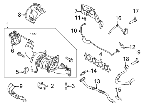 2019 Hyundai Veloster N Turbocharger Pipe & Hose Assembly-T/C Water DRA Diagram for 28250-2GTB1