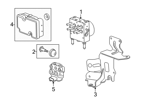 2008 Saturn Vue Anti-Lock Brakes Modulator Bushing Kit Diagram for 10386649